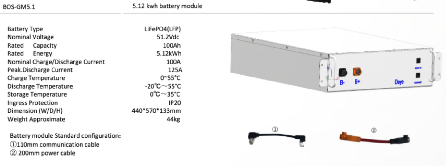 Deye High Voltage Batteri LiFePO4