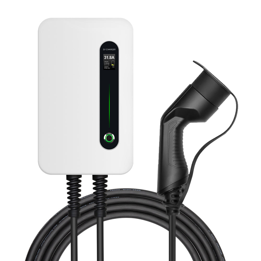 AC EV oplader med kabel solcelle styring
