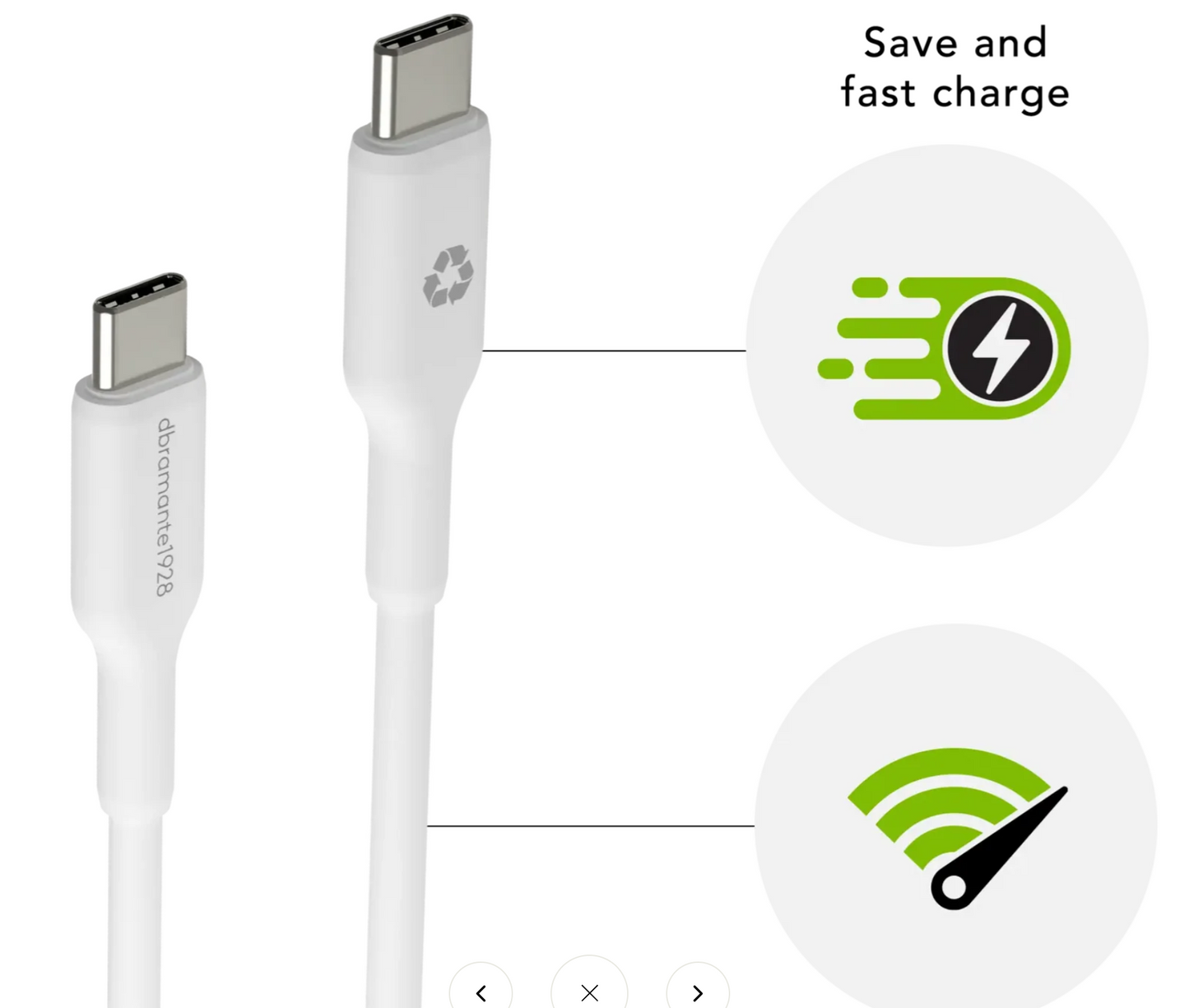 USB Cabel 1 m USB-C to USB-C-W  dbramante1928