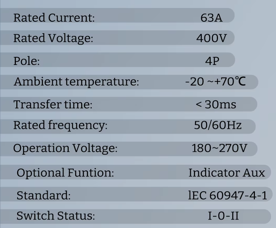 PC ATS 4P 63A New 400V GENERATOR