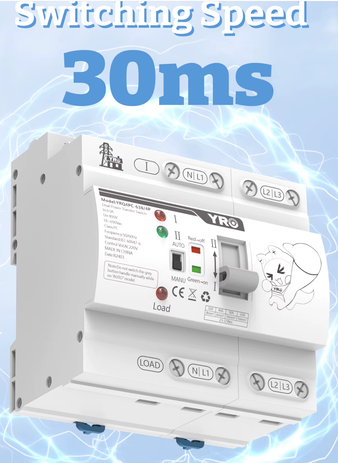 PC ATS 4P 63A New 400V GENERATOR