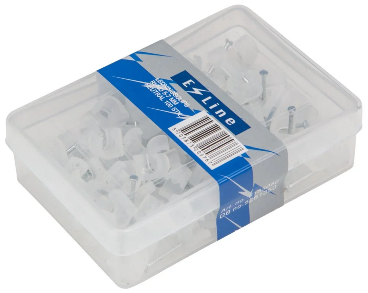 E-line Clips 5-7/20 mm natur (100) Passer til 1x6 MM2 solcelle kabel