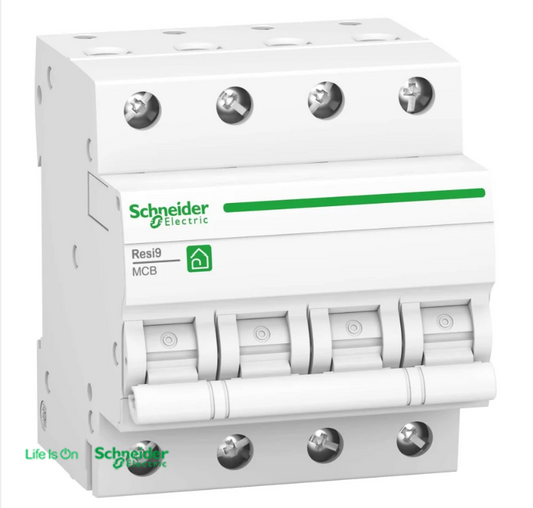 Schnieder Resi9 Automatsikring C  4P, 6kA 3P+N,